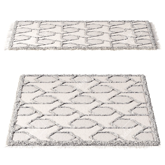 Designer Light Grey Carpet 230x160cm 3D model image 7