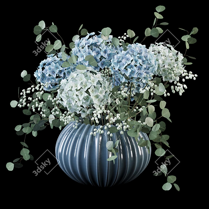 Hydrangea Bouquet 3D Model Set 3D model image 5