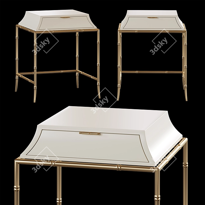 Elegant Ceylon Tall Nesting Table 3D model image 1