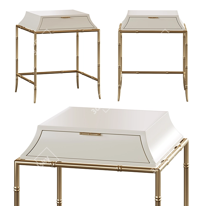 Elegant Ceylon Tall Nesting Table 3D model image 3