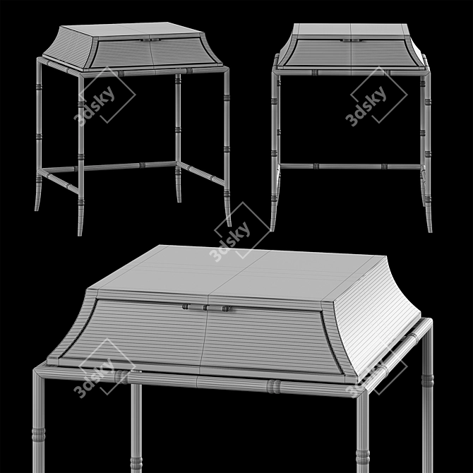 Elegant Ceylon Tall Nesting Table 3D model image 4