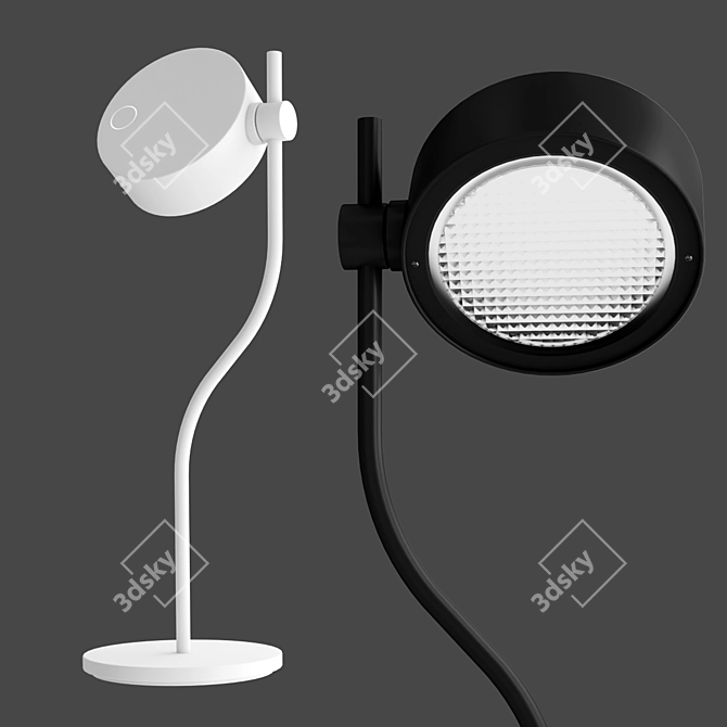 Aluminum LED Table Lamp Dimmer 3D model image 3