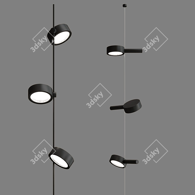 Minimalist Aluminum SUPER O Lamp 3D model image 4