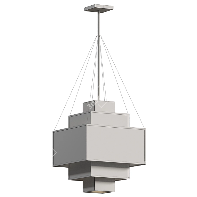 Quartz & Alabaster Chandelier, Polished Nickel 3D model image 2