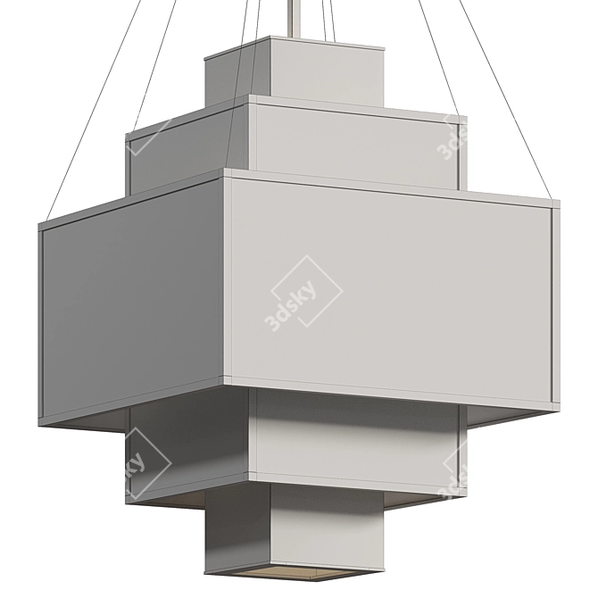 Quartz & Alabaster Chandelier, Polished Nickel 3D model image 4