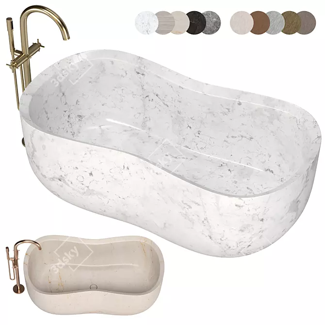 Title: Luxury Anima Bathtub Collection 3D model image 1