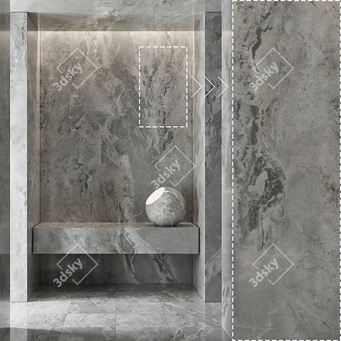 Premium Marble Stone Textured Panels 3D model image 1