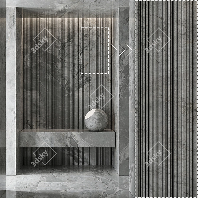 Premium Marble Stone Textured Panels 3D model image 3