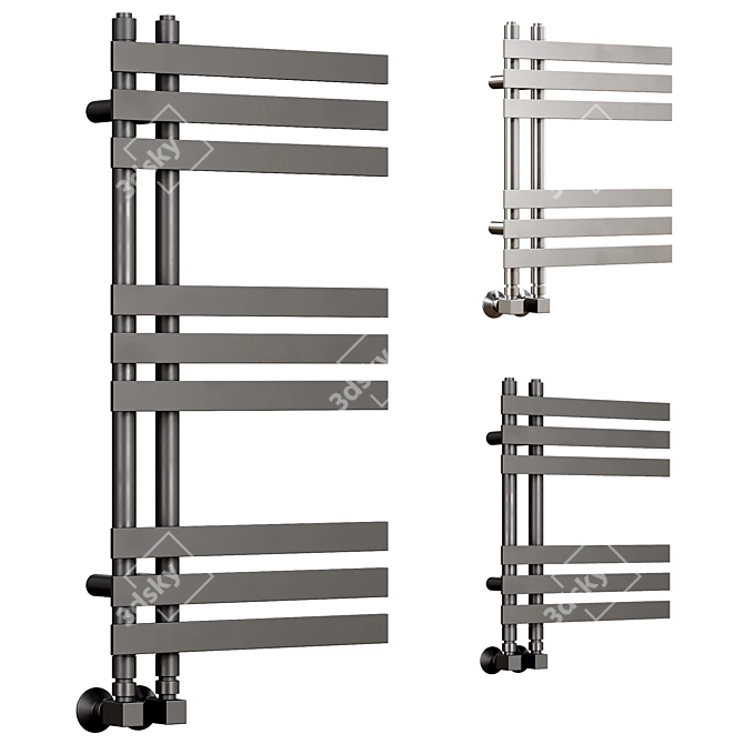 Designer Anthracite Heated Towel Rail 3D model image 1