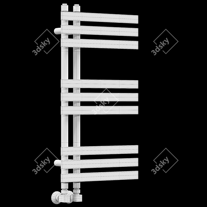 Designer Anthracite Heated Towel Rail 3D model image 4