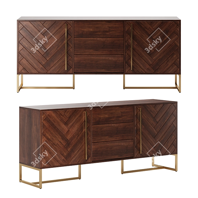  Bruno Artfabric Sideboard: Sleek Storage 3D model image 1