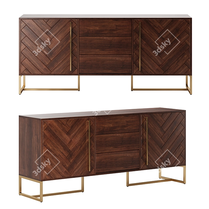  Bruno Artfabric Sideboard: Sleek Storage 3D model image 4