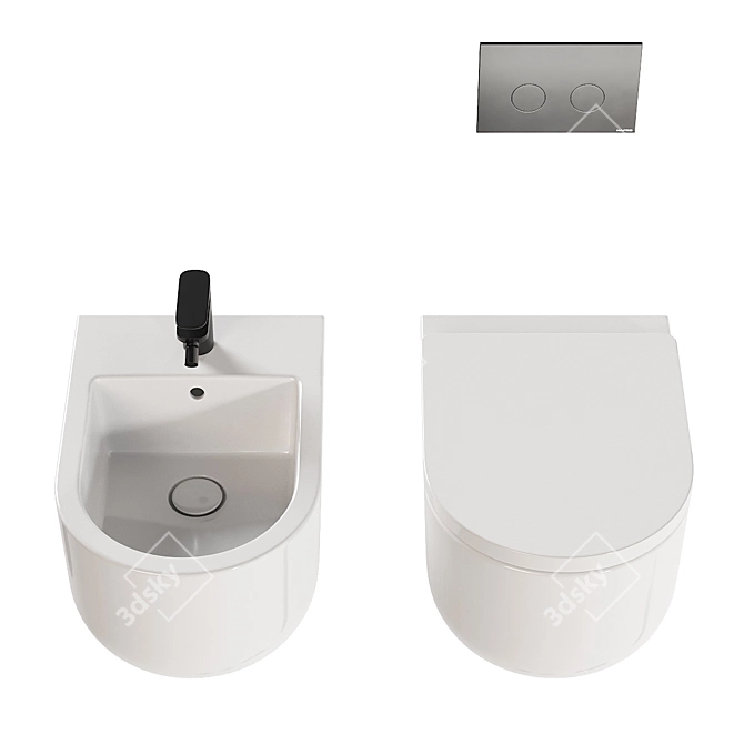 Geromin Stino Wall-Hung WC&Bidet 3D model image 4