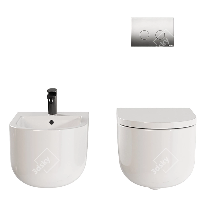 Geromin Stino Wall-Hung WC&Bidet 3D model image 5