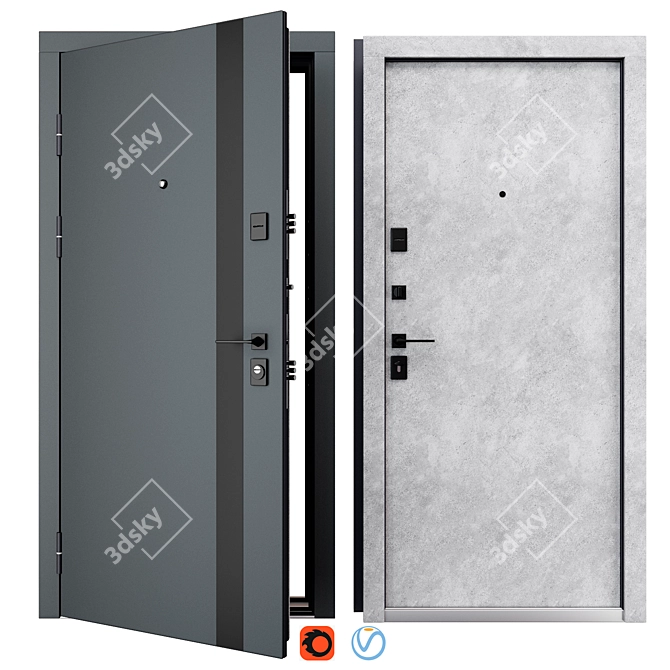 Vega Fort Metal Entrance Door 3D model image 1