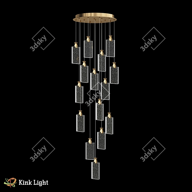 Auri Gold Pendant Light, Modern 3D model image 1