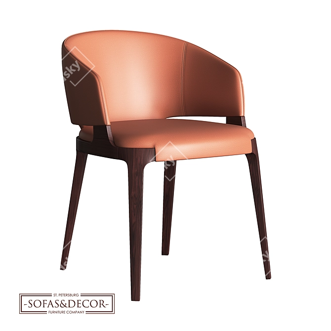 Customizable Leather Dining Chairs 3D model image 1