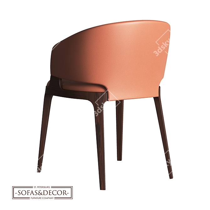 Customizable Leather Dining Chairs 3D model image 2