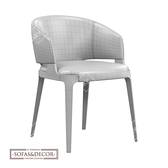 Customizable Leather Dining Chairs 3D model image 4