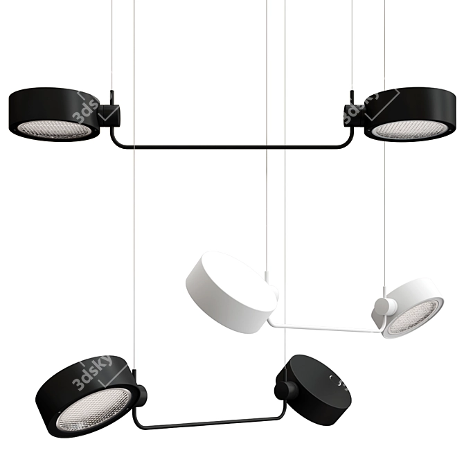 Modern Swivel LED Pendant Lamp 3D model image 1