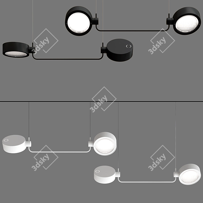 Modern Swivel LED Pendant Lamp 3D model image 2