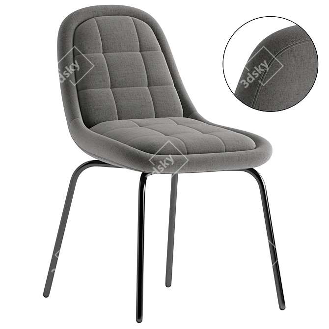 Tiana Textile Grey Chair 3D model image 1