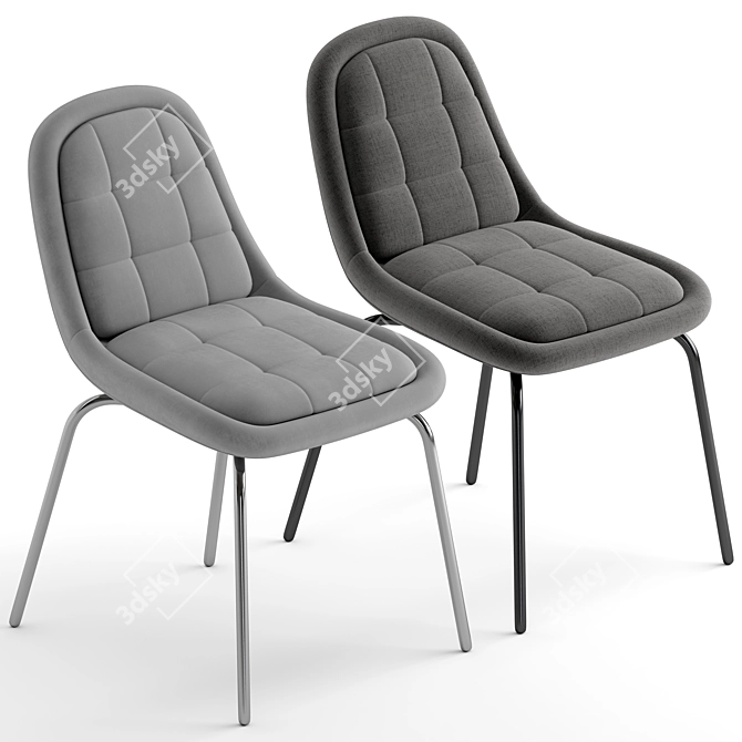 Tiana Textile Grey Chair 3D model image 4