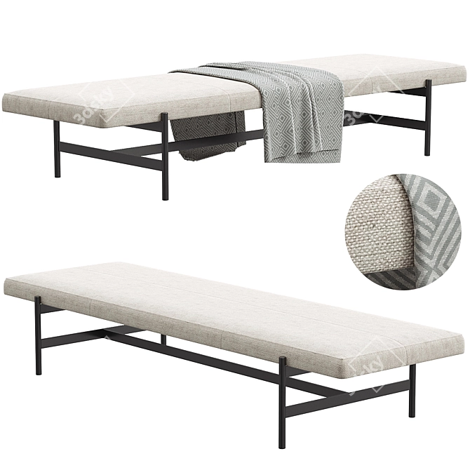 Stylish and Spacious Daybench Jumbo 3D model image 1