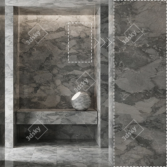 High Detail Marble Stone Textures 3D model image 1