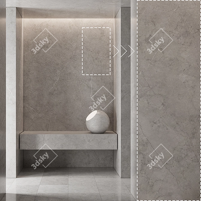 High Detail Marble Stone Texture 3D model image 1