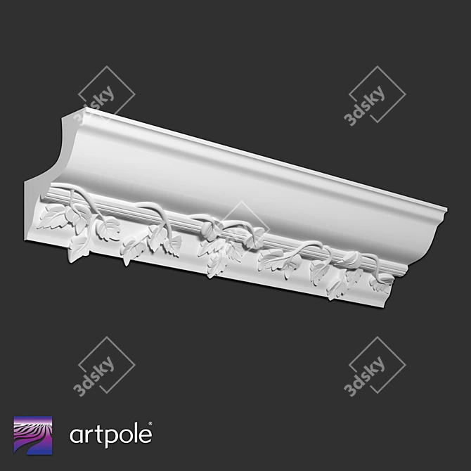 Ornamental SK174 Plaster Cornice 3D model image 1