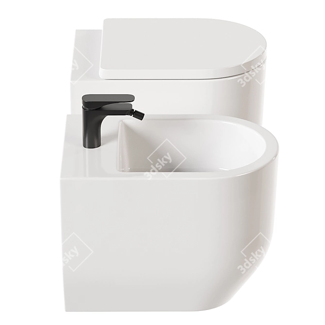 Italian Design Stino WC Set 3D model image 3