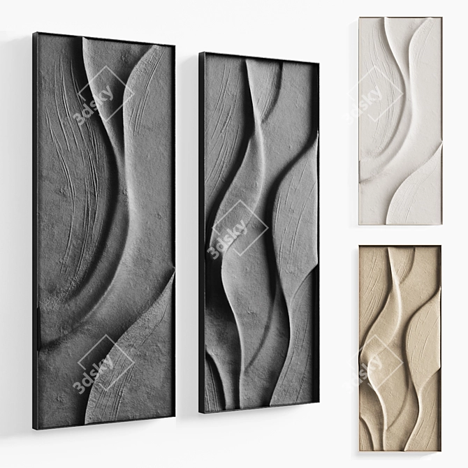 Modern Abstract Wall Art Set 3D model image 1