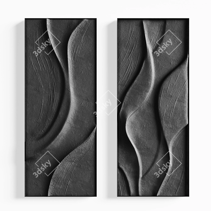 Modern Abstract Wall Art Set 3D model image 2