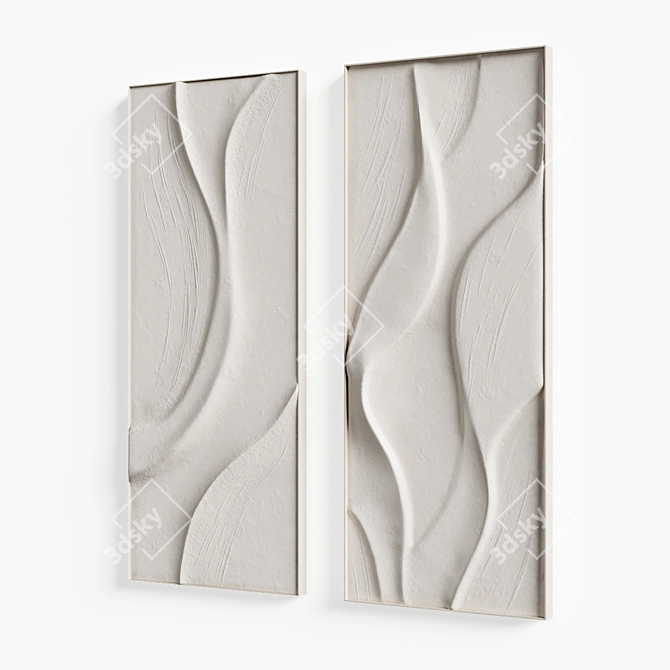 Modern Abstract Wall Art Set 3D model image 4