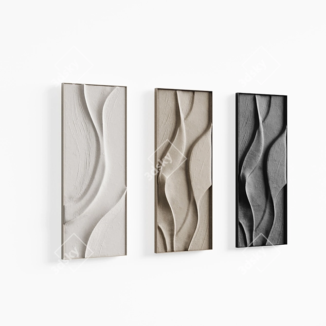 Modern Abstract Wall Art Set 3D model image 6