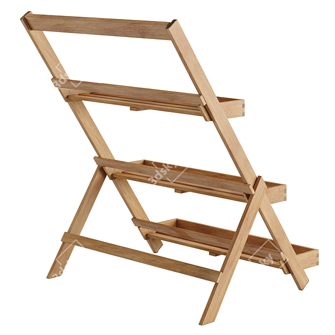 Rustic Outdoor Shelving Unit H 3D model image 4