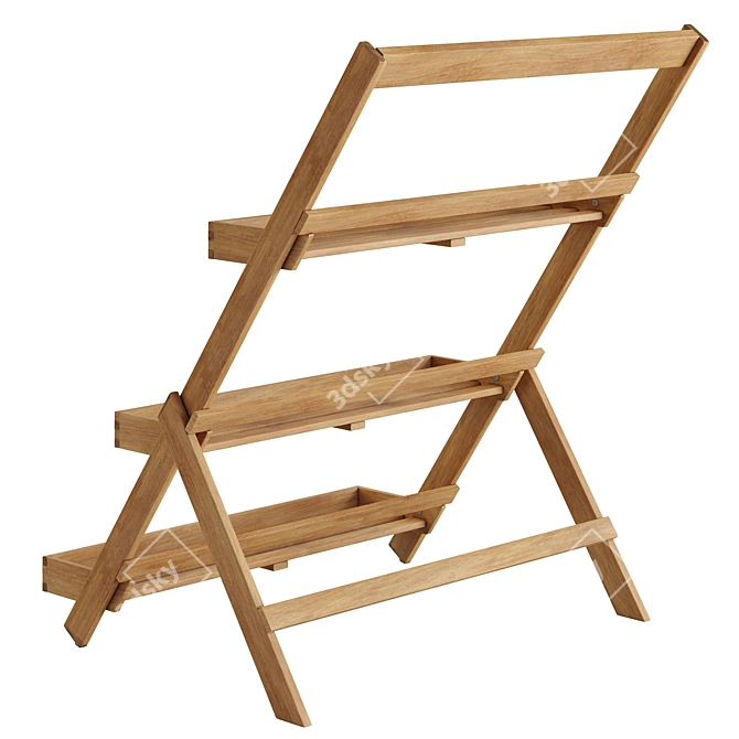 Rustic Outdoor Shelving Unit H 3D model image 6