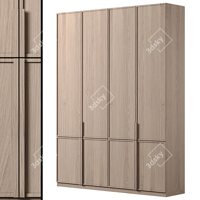 Modular Wardrobe 3D Model 3D model image 2