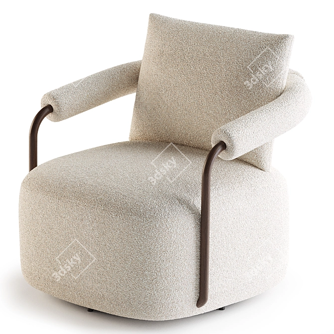 Modern Zayden Swivel Chair 3D model image 3