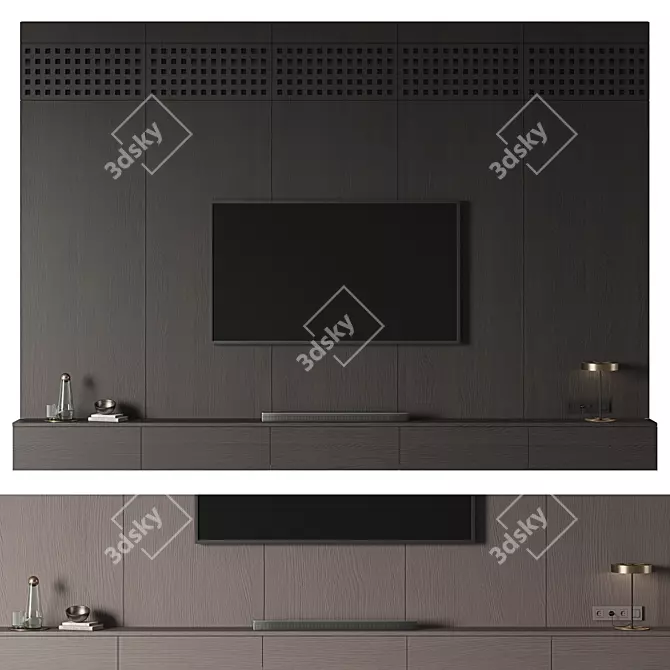 Modern Wall TV Entertainment Unit 3D model image 1