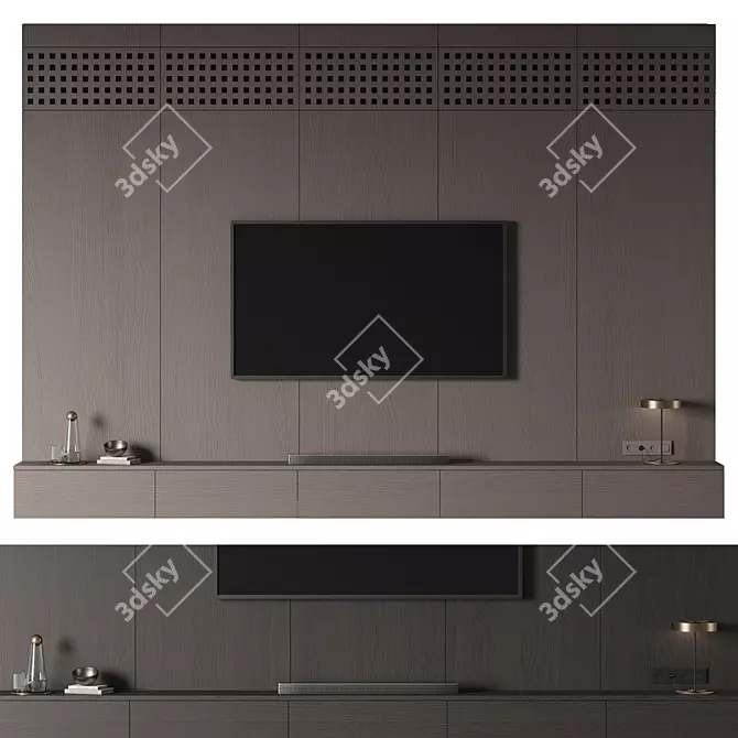 Modern Wall TV Entertainment Unit 3D model image 2