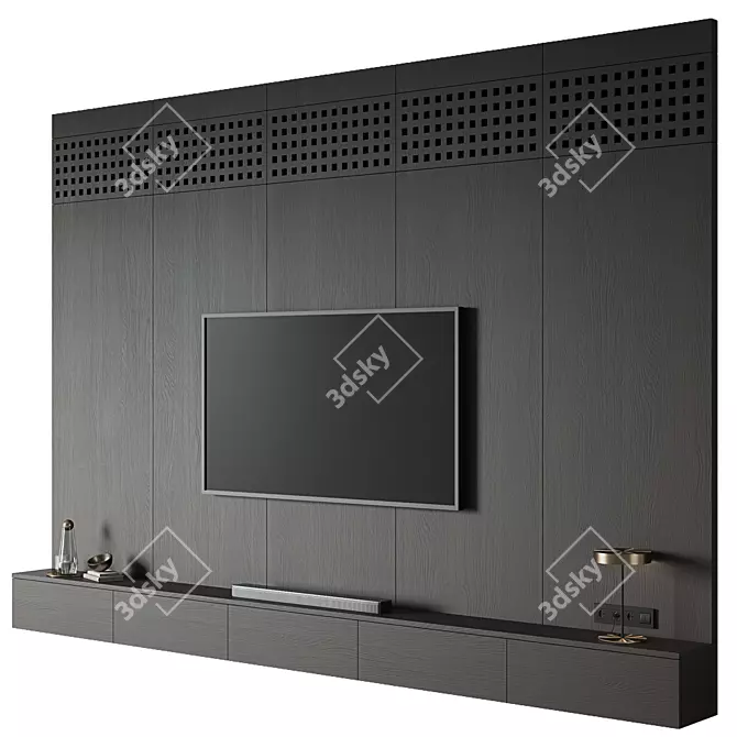 Modern Wall TV Entertainment Unit 3D model image 3