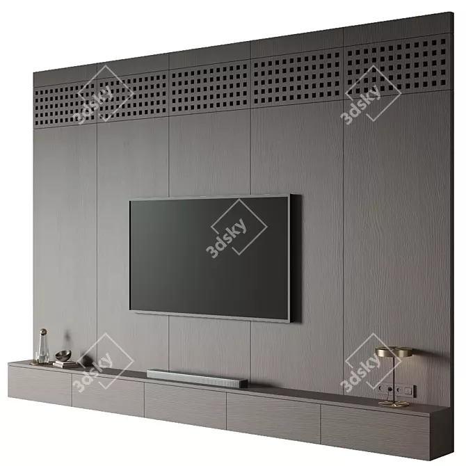 Modern Wall TV Entertainment Unit 3D model image 4