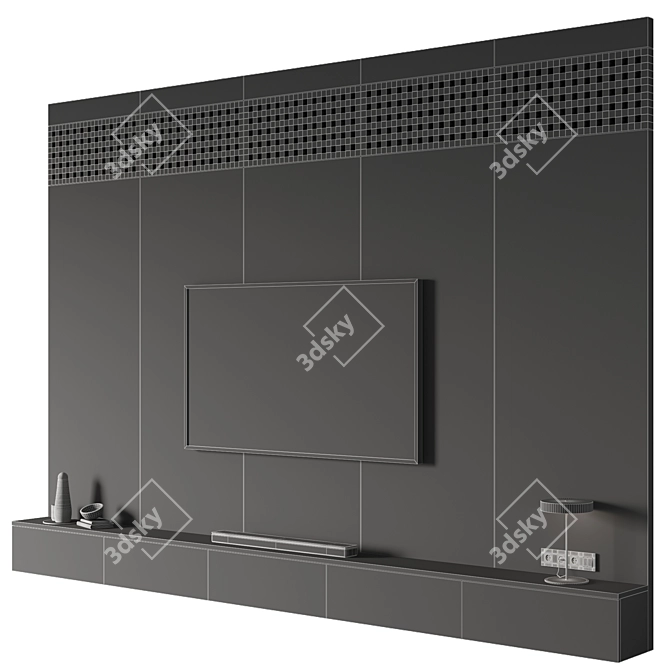 Modern Wall TV Entertainment Unit 3D model image 5