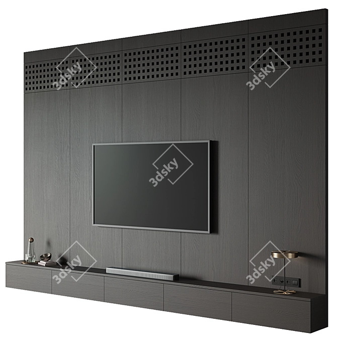 Modern Wall TV Entertainment Unit 3D model image 6