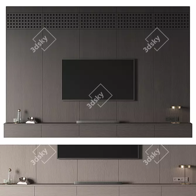 Modern Wall TV Entertainment Unit 3D model image 9