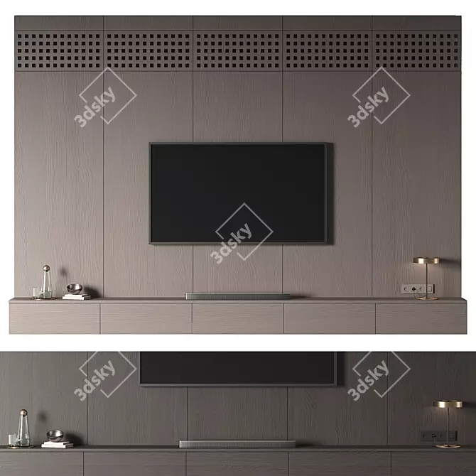 Modern Wall TV Entertainment Unit 3D model image 10