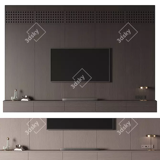 Modern Wall TV Entertainment Unit 3D model image 14