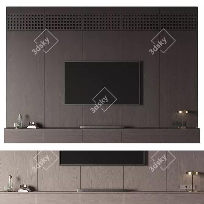 Modern Wall TV Entertainment Unit 3D model image 15